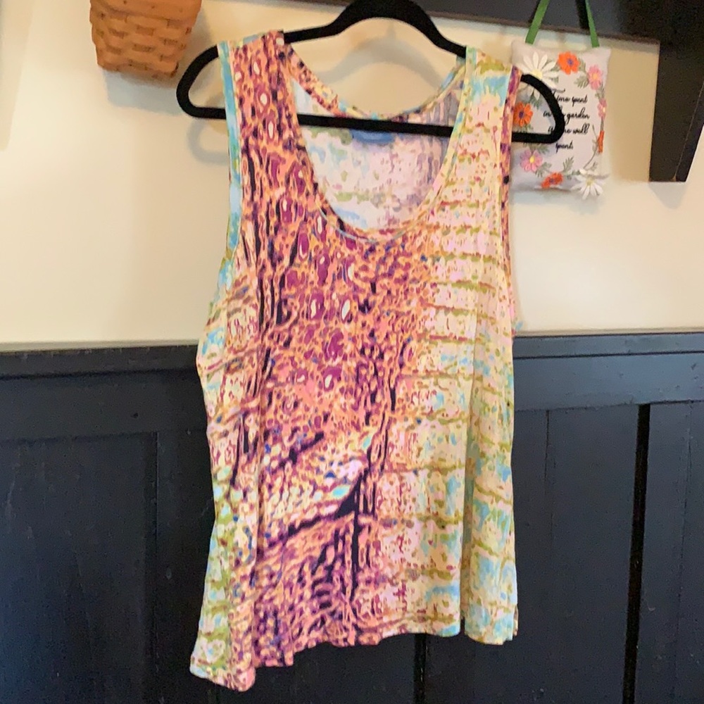 Simply Vera Wang tank PXL psychedelic print EUC